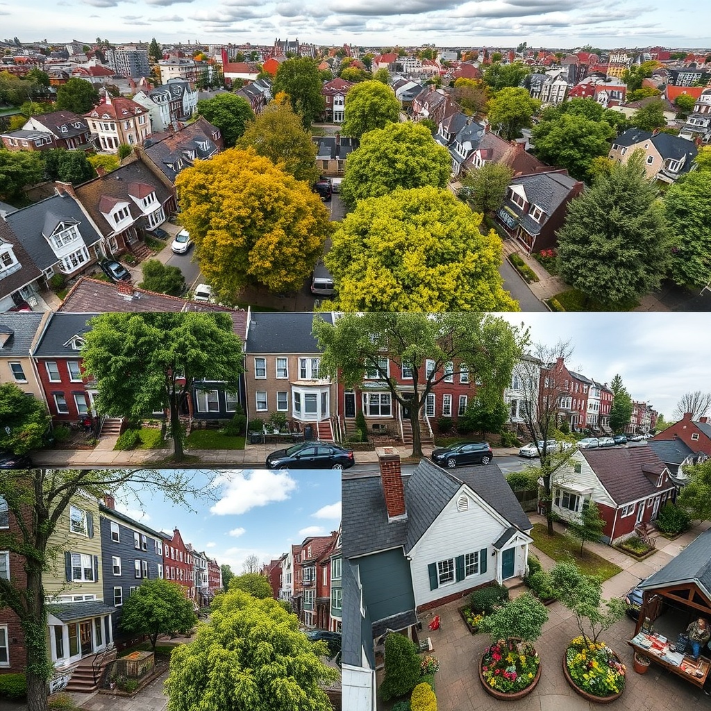 Collage of diverse city neighborhoods