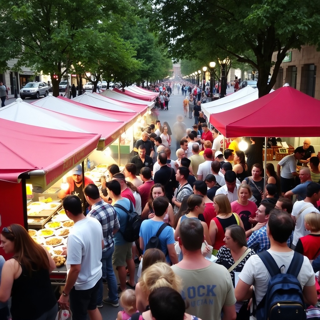 Community festival in an urban plaza